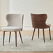 Fabric Dining Chairs in Set of 2 With Walnut Wooden Back - Bella