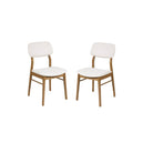 Fabric Dining Chairs in Set Of 2 With Wooden Frame - Theia