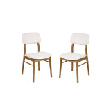 Fabric Dining Chairs in Set Of 2 With Wooden Frame - Theia