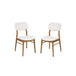Fabric Dining Chairs in Set Of 2 With Wooden Frame - Theia