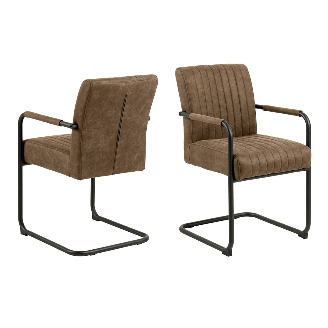 Fabric Dining Chairs in Set of 2 - Adele
