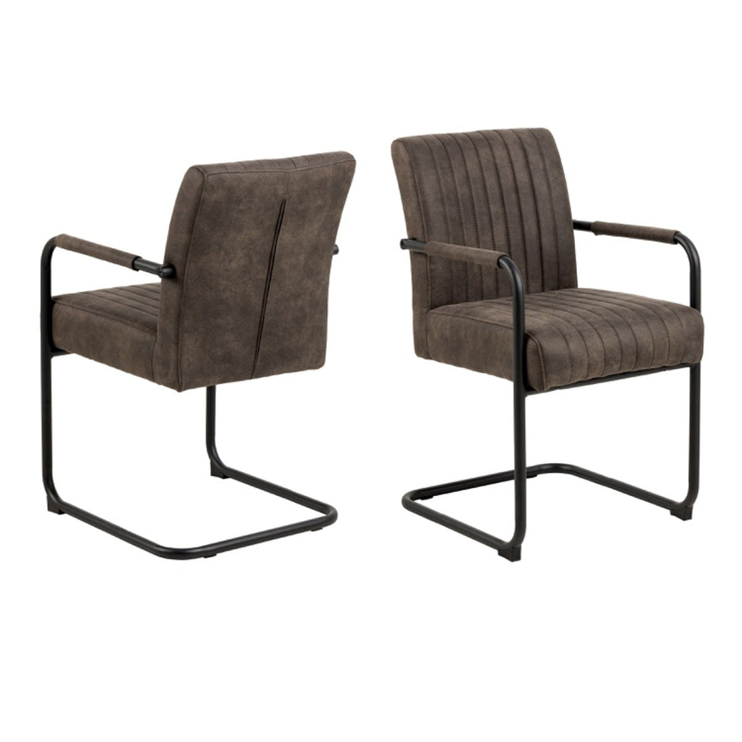 Fabric Dining Chairs in Set of 2 - Adele