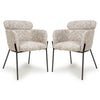 Fabric Dining Chairs in Set Of 2 With Black Metal Legs - Rome