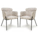 Fabric Dining Chairs in Set Of 2 With Black Metal Legs - Rome