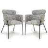 Fabric Dining Chairs in Set Of 2 With Black Metal Legs - Rome