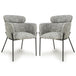 Fabric Dining Chairs in Set Of 2 With Black Metal Legs - Rome