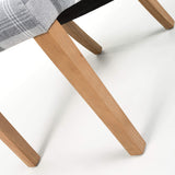 Fabric Dining Chairs in Set Of 2 With Checks Design Scroll Back - Karta
