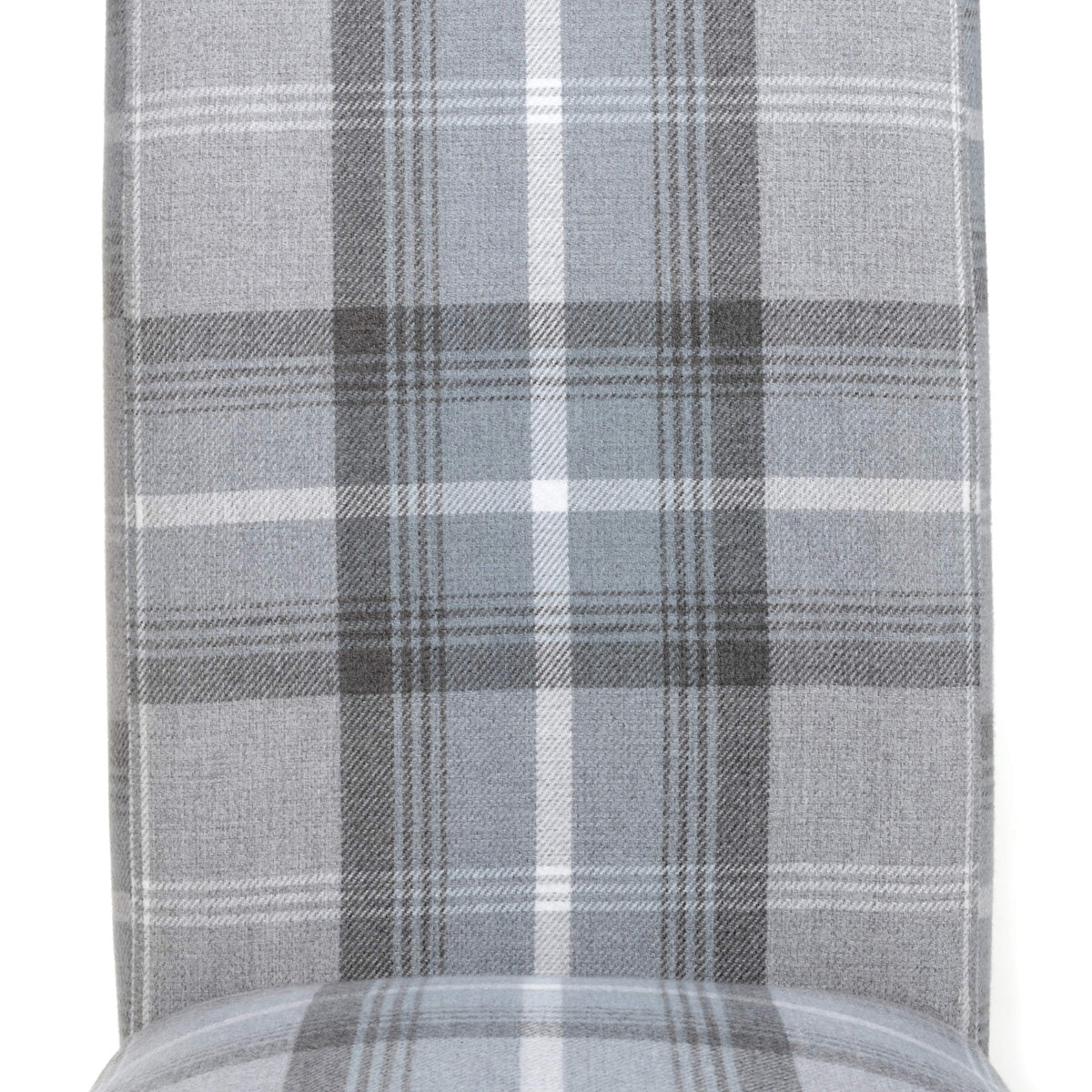 Fabric Dining Chairs in Set Of 2 With Checks Design Scroll Back - Karta
