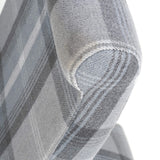 Fabric Dining Chairs in Set Of 2 With Checks Design Scroll Back - Karta