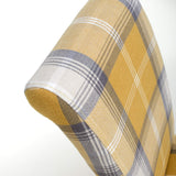 Fabric Dining Chairs in Set Of 2 With Checks Design Scroll Back - Karta