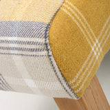Fabric Dining Chairs in Set Of 2 With Checks Design Scroll Back - Karta