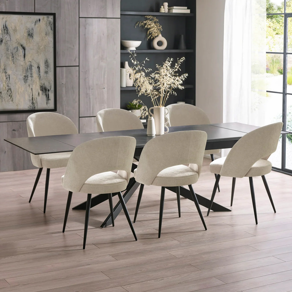 Fabric Dining Chairs in Set Of 2 - Ella