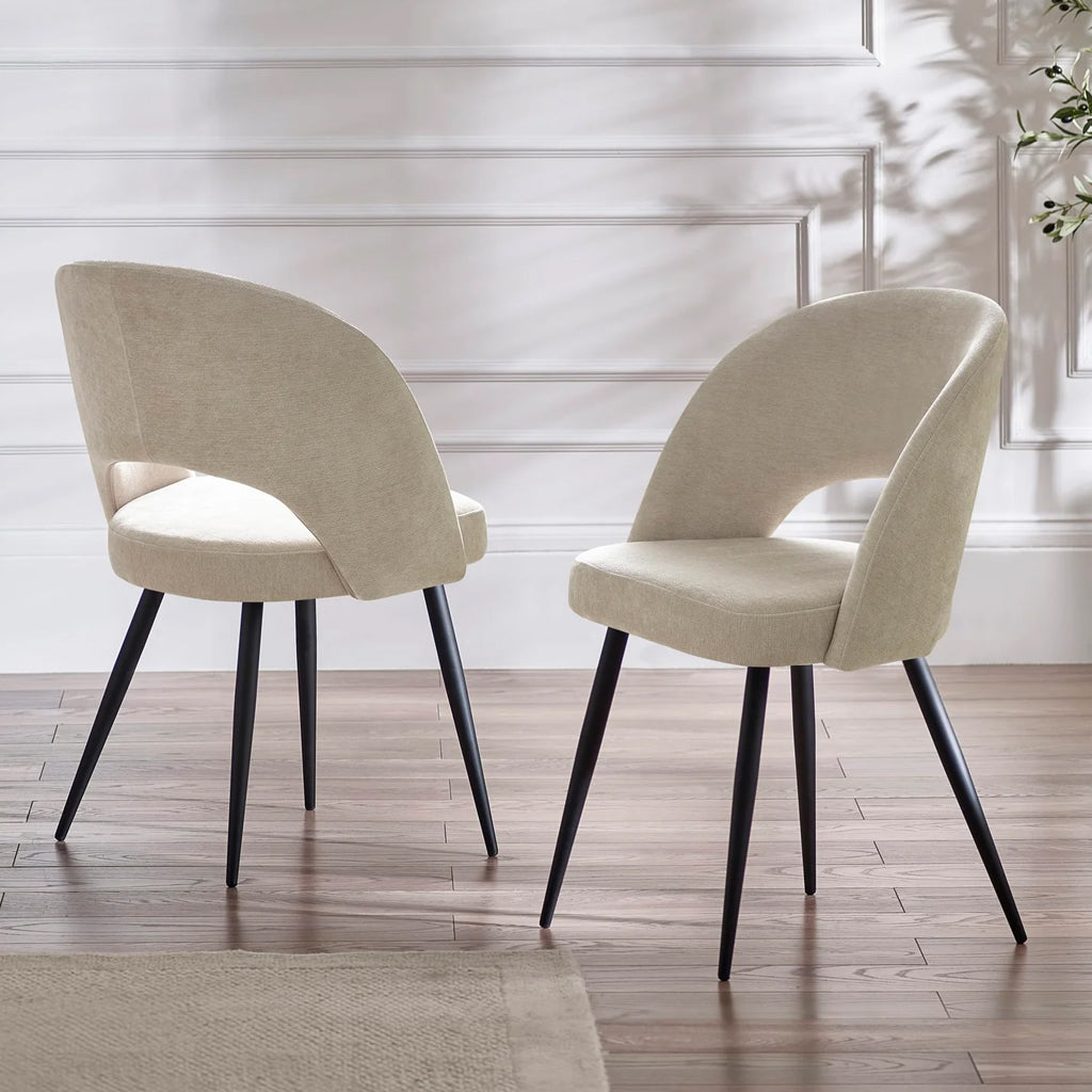 Fabric Dining Chairs in Set Of 2 - Ella