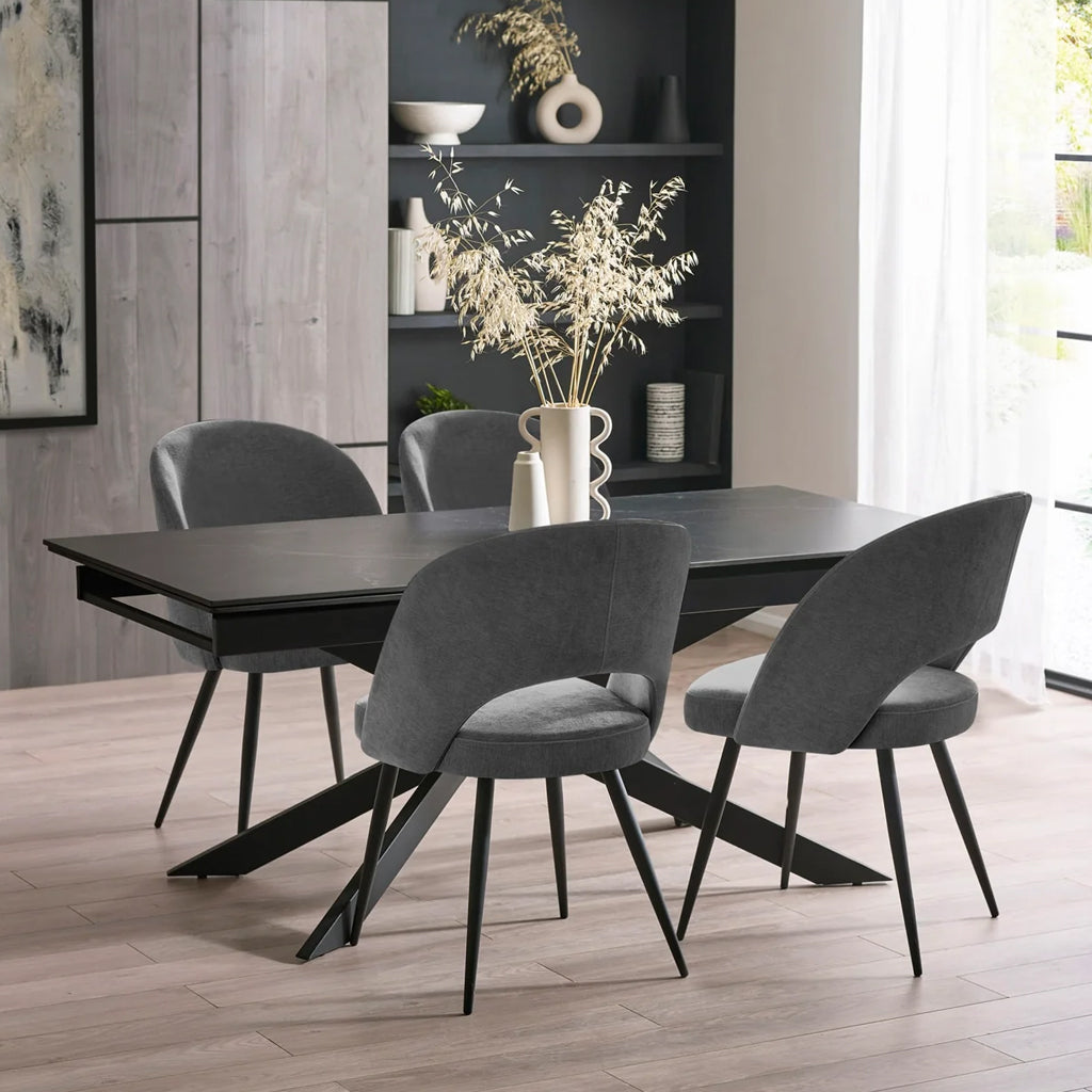 Fabric Dining Chairs in Set Of 2 - Ella