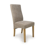 Fabric Dining Chairs in Set Of 2 With Natural Rubberwood Legs - Bailey