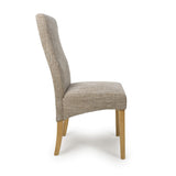 Fabric Dining Chairs in Set Of 2 With Natural Rubberwood Legs - Bailey