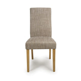 Fabric Dining Chairs in Set Of 2 With Natural Rubberwood Legs - Bailey
