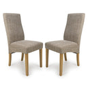 Fabric Dining Chairs in Set Of 2 With Natural Rubberwood Legs - Bailey