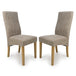 Fabric Dining Chairs in Set Of 2 With Natural Rubberwood Legs - Bailey
