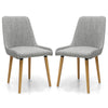 Fabric Dining Chairs in Set Of 2 With Natural Rubberwood Legs - Capri