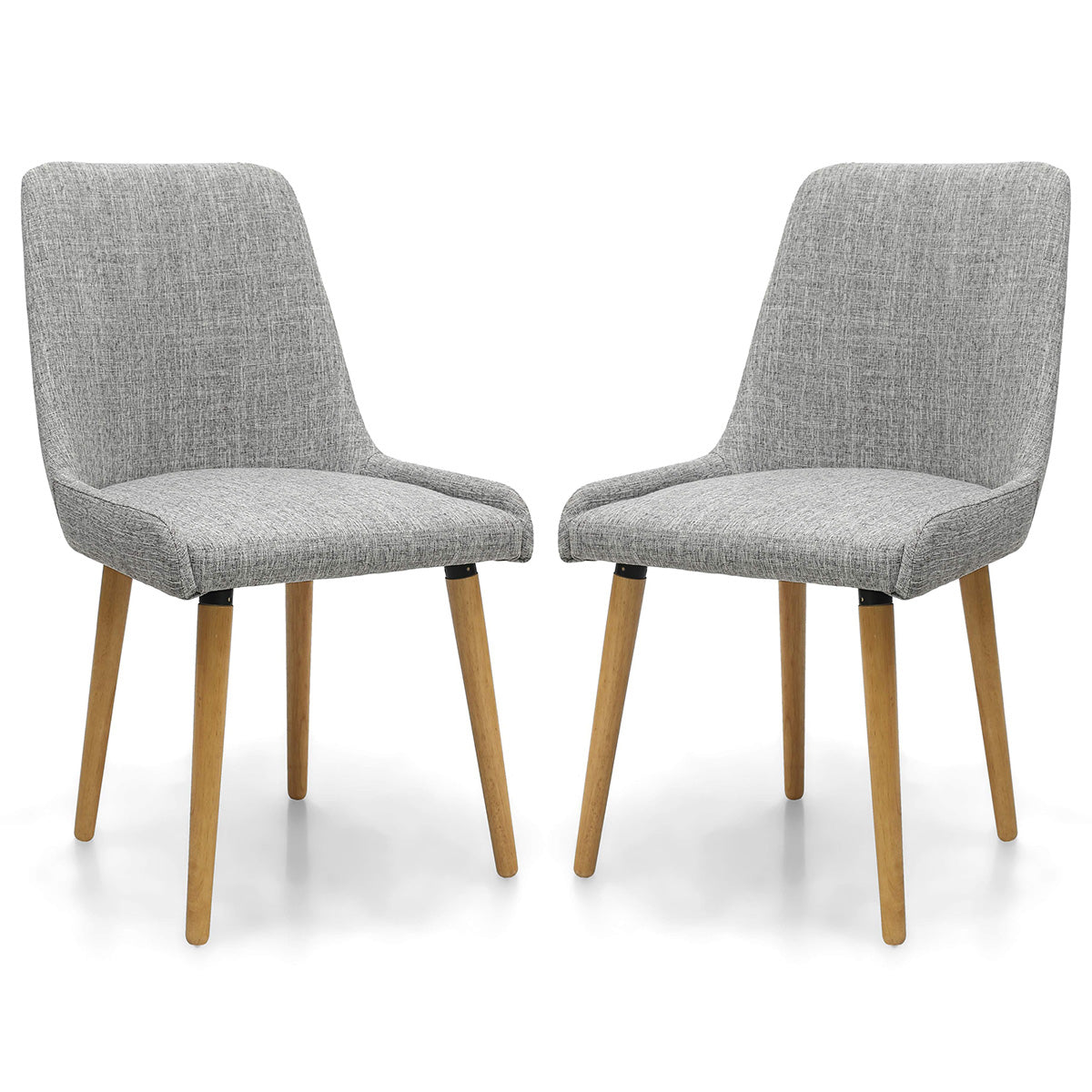 Fabric Dining Chairs in Set Of 2 With Natural Rubberwood Legs - Capri