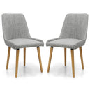 Fabric Dining Chairs in Set Of 2 With Natural Rubberwood Legs - Capri
