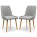 Fabric Dining Chairs in Set Of 2 With Natural Rubberwood Legs - Capri