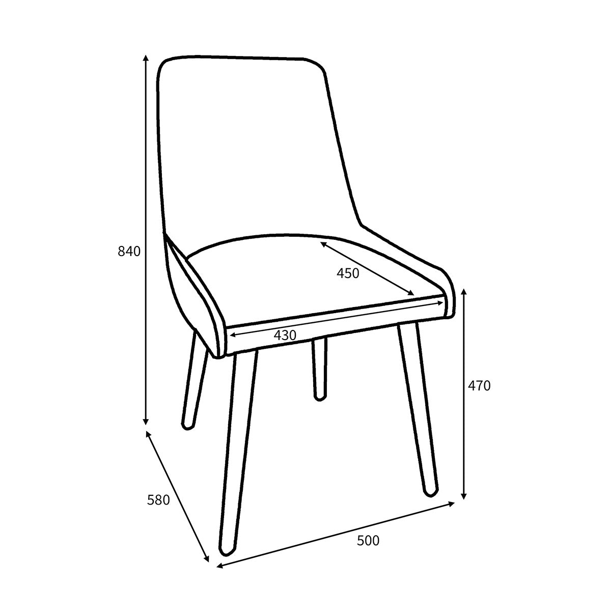 Fabric Dining Chairs in Set Of 2 With Natural Rubberwood Legs - Capri