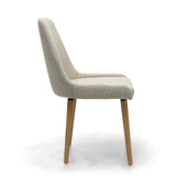 Fabric Dining Chairs in Set Of 2 With Natural Rubberwood Legs - Capri