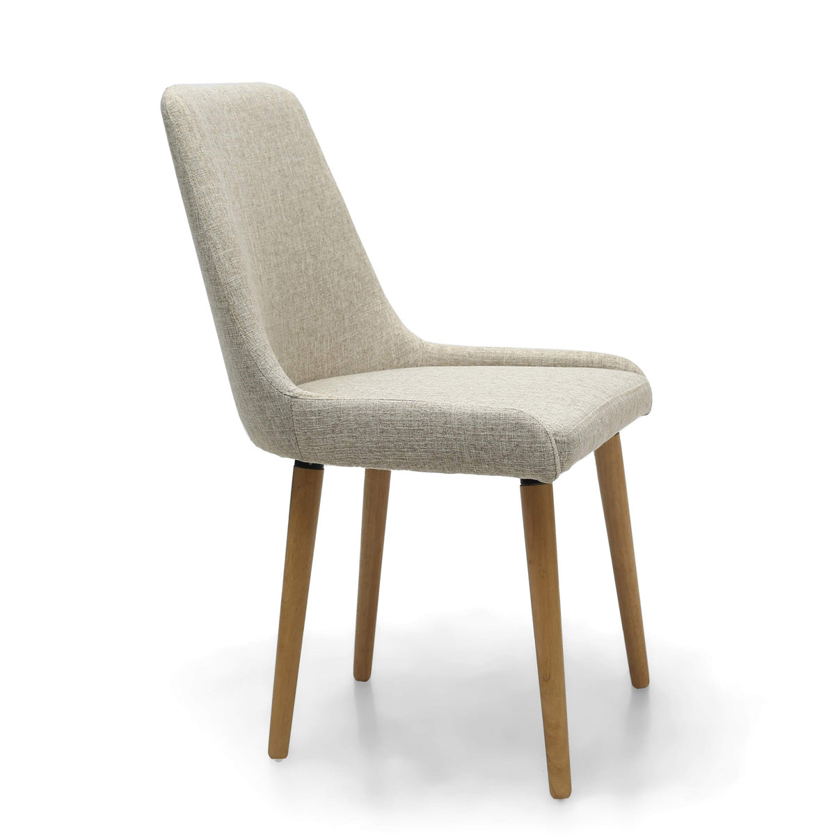 Fabric Dining Chairs in Set Of 2 With Natural Rubberwood Legs - Capri