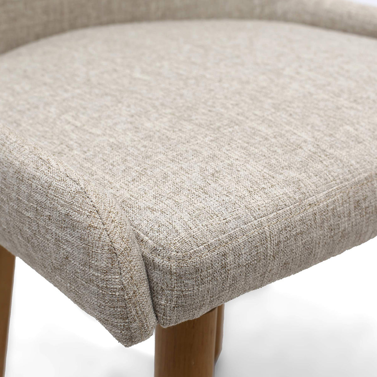 Fabric Dining Chairs in Set Of 2 With Natural Rubberwood Legs - Capri
