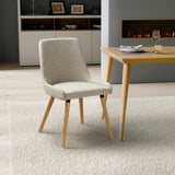 Fabric Dining Chairs in Set Of 2 With Natural Rubberwood Legs - Capri