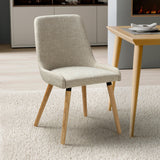 Fabric Dining Chairs in Set Of 2 With Natural Rubberwood Legs - Capri