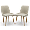 Fabric Dining Chairs in Set Of 2 With Natural Rubberwood Legs - Capri