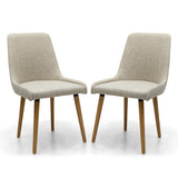 Fabric Dining Chairs in Set Of 2 With Natural Rubberwood Legs - Capri