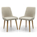 Fabric Dining Chairs in Set Of 2 With Natural Rubberwood Legs - Capri