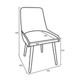 Fabric Dining Chairs in Set Of 2 With Natural Rubberwood Legs - Capri