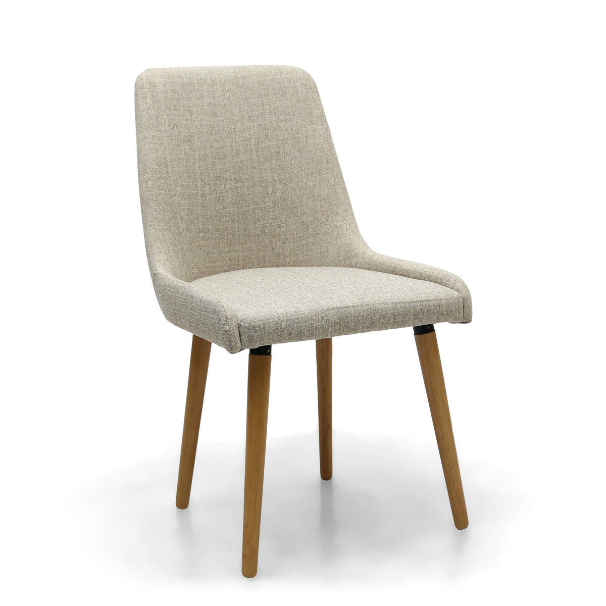 Fabric Dining Chairs in Set Of 2 With Natural Rubberwood Legs - Capri