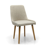 Fabric Dining Chairs in Set Of 2 With Natural Rubberwood Legs - Capri