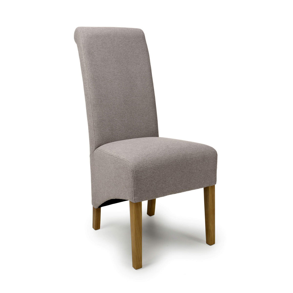 Fabric Dining Chairs in Set Of 2 With Natural Rubberwood Legs - Krista