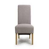 Fabric Dining Chairs in Set Of 2 With Natural Rubberwood Legs - Krista