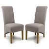 Fabric Dining Chairs in Set Of 2 With Natural Rubberwood Legs - Krista
