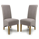Fabric Dining Chairs in Set Of 2 With Natural Rubberwood Legs - Krista