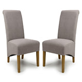 Fabric Dining Chairs in Set Of 2 With Natural Rubberwood Legs - Krista