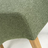 Fabric Dining Chairs in Set Of 2 With Natural Rubberwood Legs - Krista