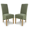 Fabric Dining Chairs in Set Of 2 With Natural Rubberwood Legs - Krista