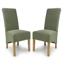 Fabric Dining Chairs in Set Of 2 With Natural Rubberwood Legs - Krista