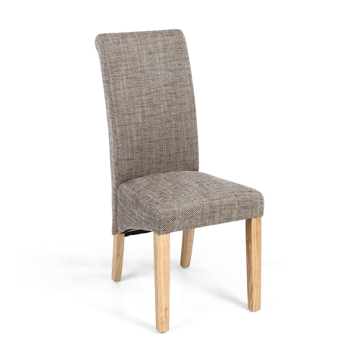 Fabric Dining Chairs in Set Of 2 With Scroll Back - Karta