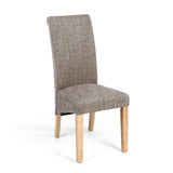 Fabric Dining Chairs in Set Of 2 With Scroll Back - Karta