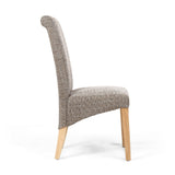 Fabric Dining Chairs in Set Of 2 With Scroll Back - Karta